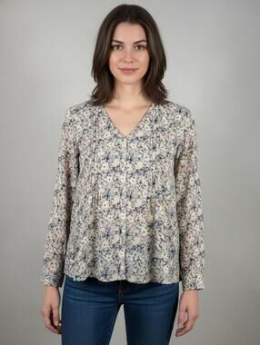 Pins and Needles Women's Floral Print Long Sleeve Blouse, Size Small